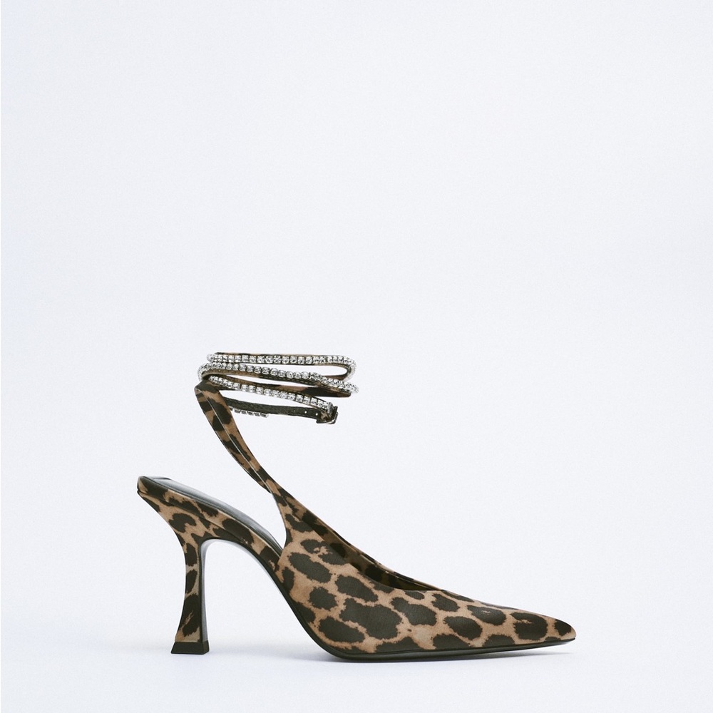 ZARA HIGH-HEELED SLINGBACK INTERCHANGEABLE STRAP SHOES SIZE 6.5(37)